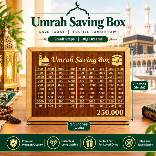Umrah Rs 250,000 Saving Wooden Box