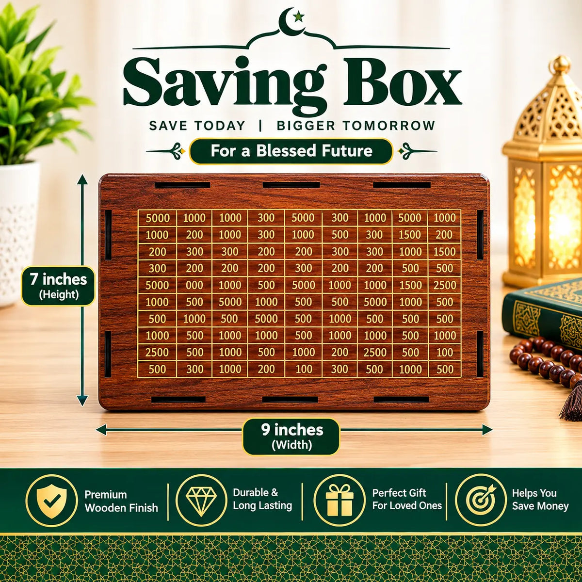 Qurbani Rs 300,000 Saving Wooden Box