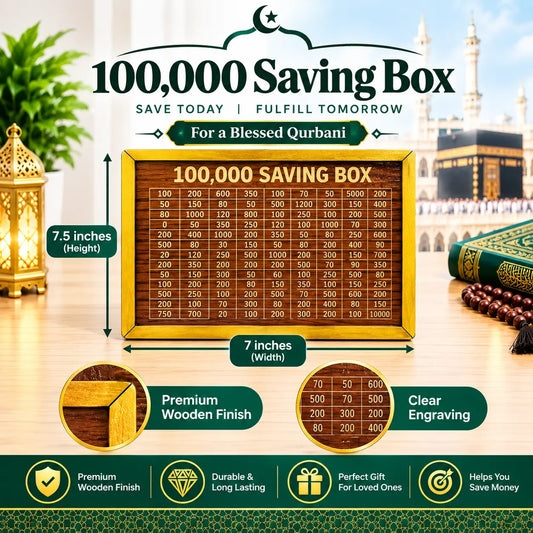 Rs 100,000 Cash Saving Wooden Box