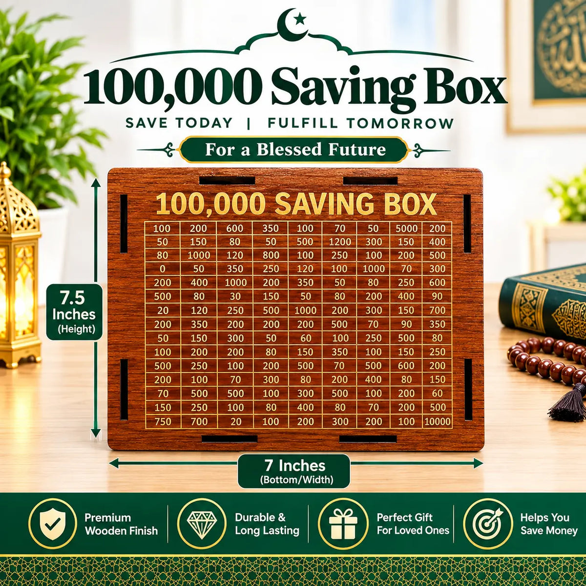 Rs 100,000 Cash Saving Wooden Box