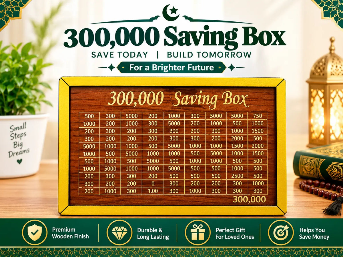 Rs 300,000 Cash Saving Wooden Box – Large Size