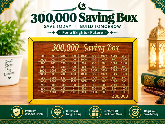 Rs 300,000 Cash Saving Wooden Box – Large Size