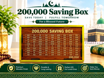Rs 200,000 Cash Saving Wooden Box