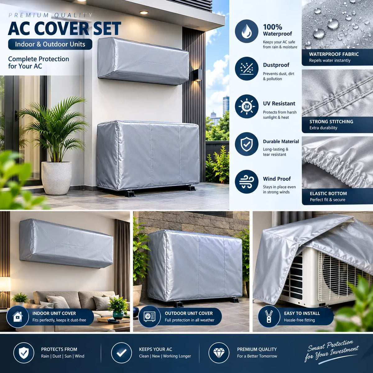 1.5 Ton Parachute AC Cover Set
